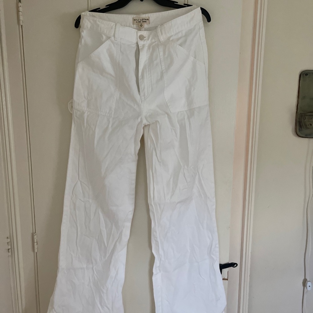 Nili Lotan White Wide-Leg Women’s Pants